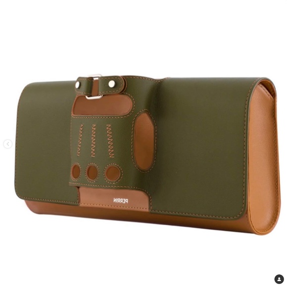 Perrin Paris Jungle Green Le Cabriolet Glove Clutch Bag Limited Edition … - Picture 3 of 16